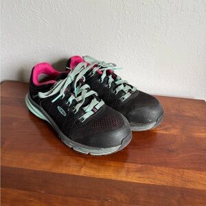 Keen Utility Vista Energy Composite Toe Black Blue Work Sneaker Shoe Womens 7.5